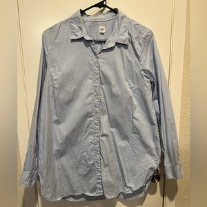 Maternity button down shirt size Medium light blue